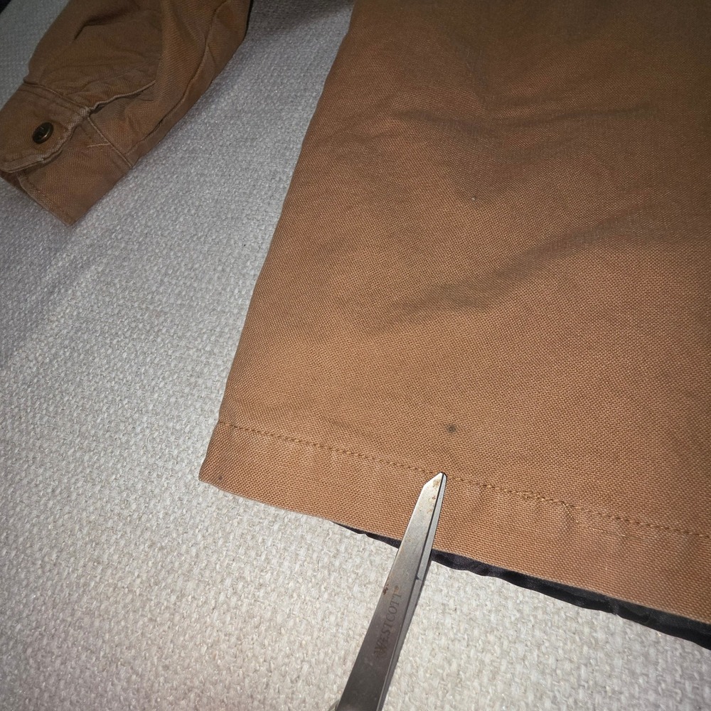 Genuine Dickies Mens Hooded Shirt Jacket Brown Duck Quilted Lined Large 42-44 - Picture 9 of 10